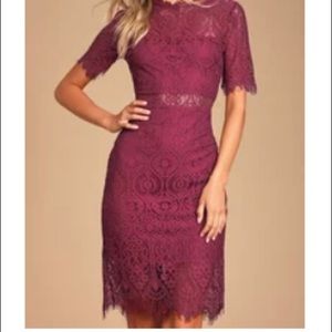 Lulus remarkable burgundy lace dress *Brand New with tags*